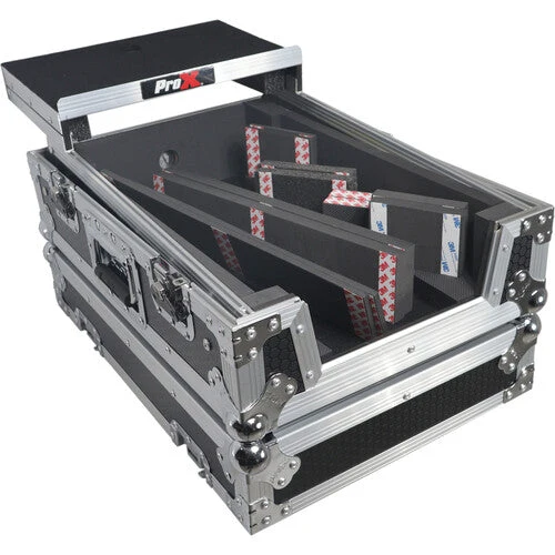 ProX XS-M11LT Universal Flight Case with Laptop Shelf for Pioneer DJM-S11 and Rane SEVENTY / SEVENTY-TWO MKII Mixers (Silver on Black) (Open Box)