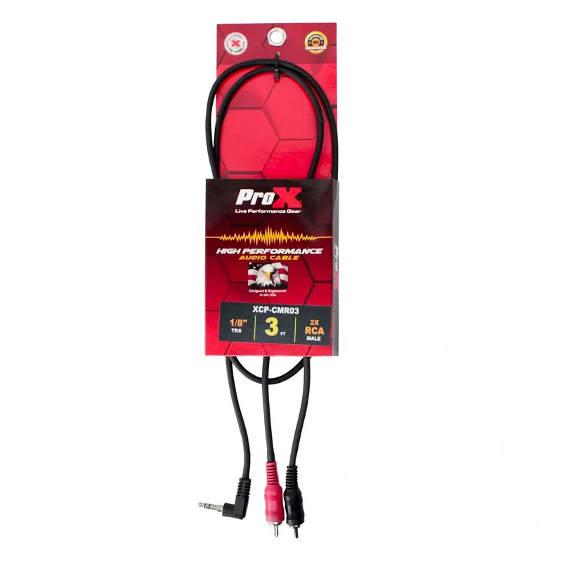 ProX XCP-CMR03 3FT TRS to DUAL RCA-M Cable (Open Box)