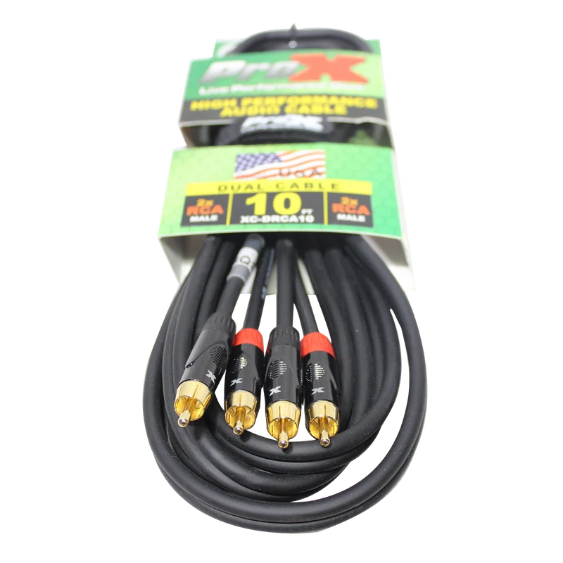 PROX (XC-DRCA10) 10 FT. UNBALANCED DUAL RCA-M TO DUAL RCA-M HIGH PERFORMANCE AUDIO CABLE (Open Box)