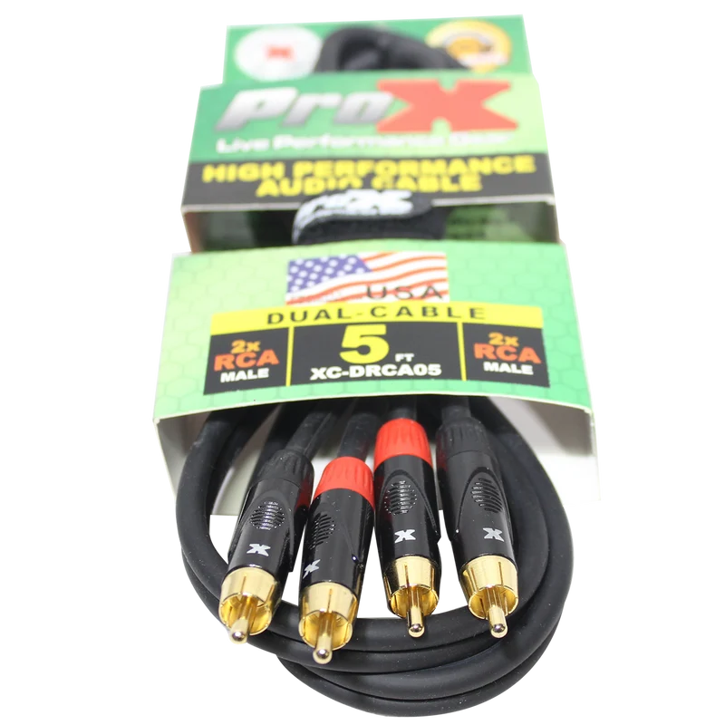 ProX 5 FT. UNBALANCED DUAL RCA-M TO DUAL RCA-M HIGH PERFORMANCE AUDIO CABLE (XC-DRCA05) (Open Box)