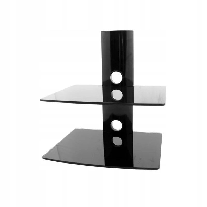Wandregal 2-Fach Glasregal 8kg Wandhalterung für DVD Player Spielconsolen HiFi Halterung Hängeregal bis 2x8kg Gehärtetes Glas
